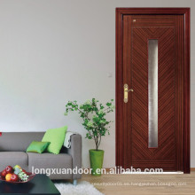 Los últimos diseños de madera interior fosco doble puerta de vidrio templado para dormitorio